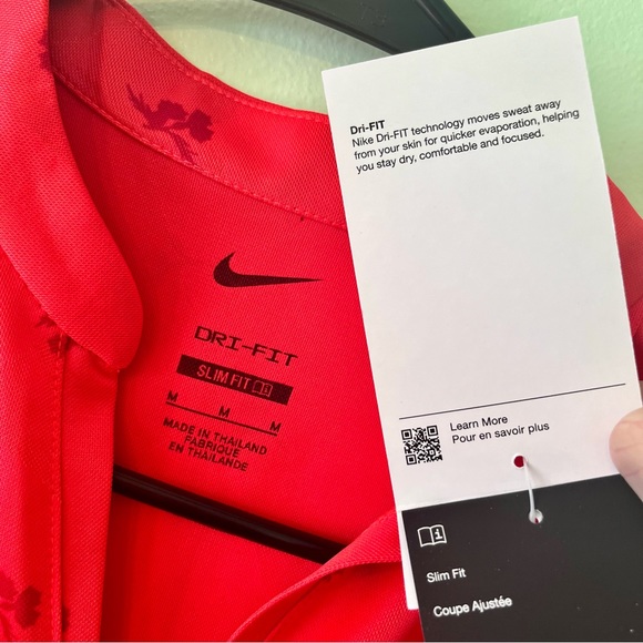 Nike Dri-Fit Slim Fit Athletic Floral Red Monochrome Sleeveless Shirt Tank. M. - Picture 8 of 17